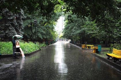 Погода в Харькове, дождь в саду Шевченко