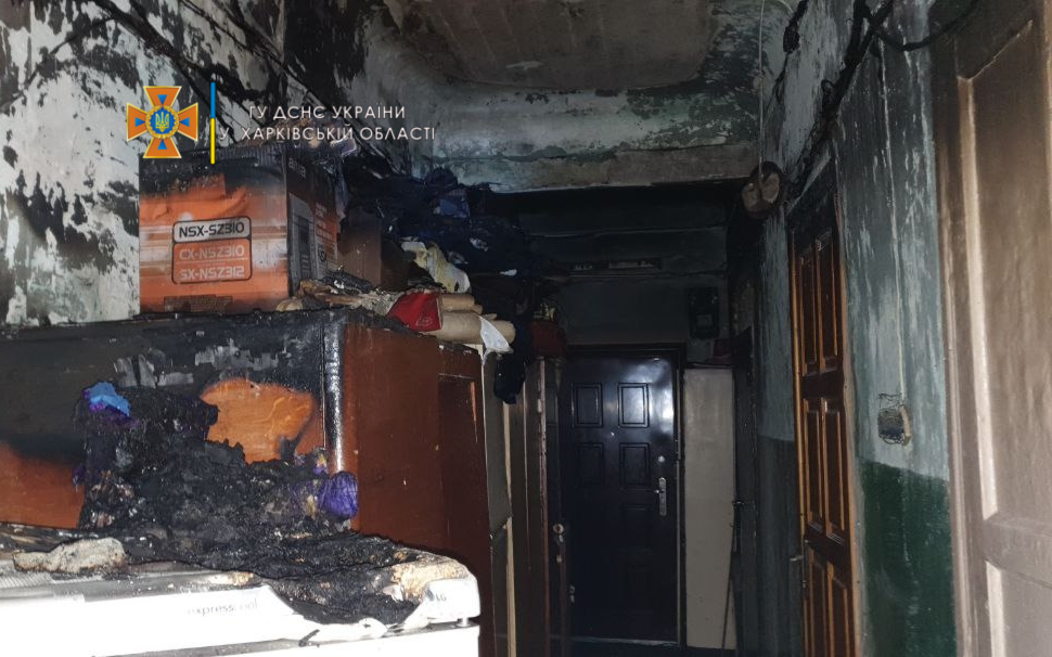Пожар Харьков: на улице Китаенко мебель горела  в общем коридоре