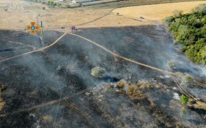 30 августа поступило 56 сообщений о возгорании сухостоев на Харьковщине