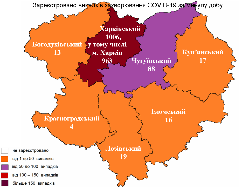 Новые случаи заражения коронавирусом лабораторно зарегистрированы в Харьковской области на 3 октября 2021 года.