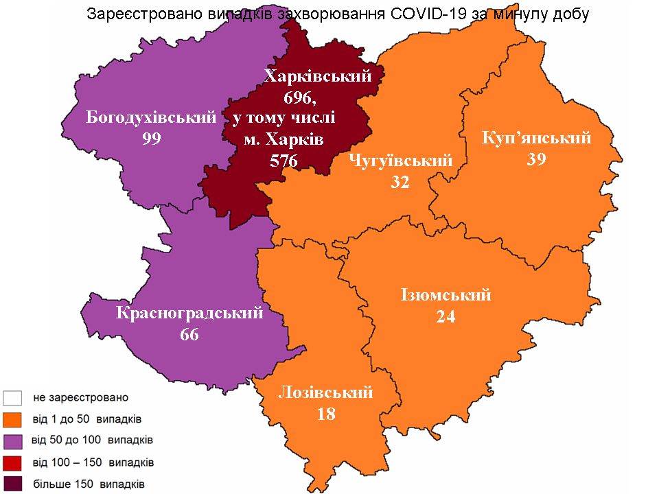 Новые случаи заражения коронавирусом лабораторно зарегистрированы в Харьковской области на 9 октября 2021 года.
