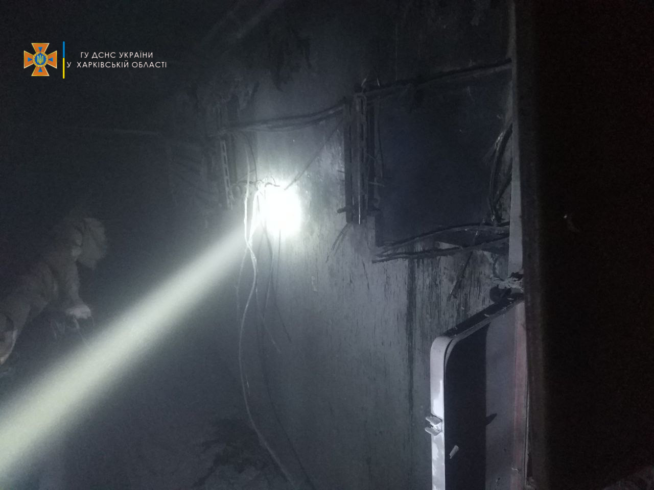 Пожар Харьков: Женщина застряла в лифте по время пожара