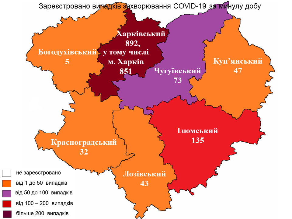 Новые случаи заражения коронавирусом лабораторно зарегистрированы в Харьковской области на 1 ноября 2021 года.