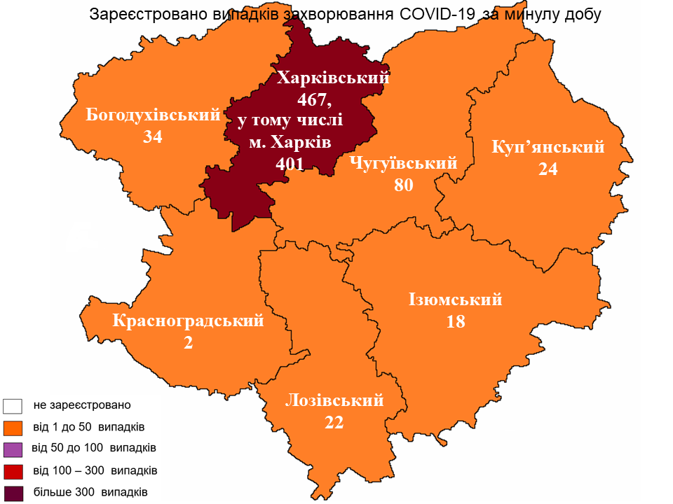 Новые случаи заражения коронавирусом лабораторно зарегистрированы в Харьковской области на 17 января 2022 года.