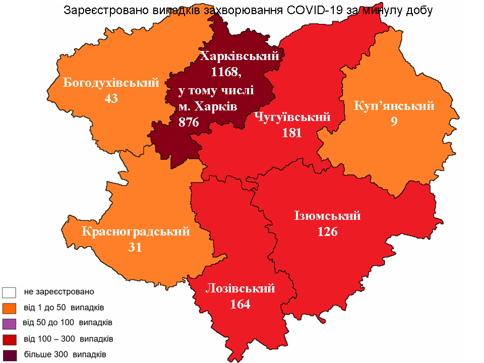 Новые случаи заражения коронавирусом лабораторно зарегистрированы в Харьковской области на 30 января 2022 года.