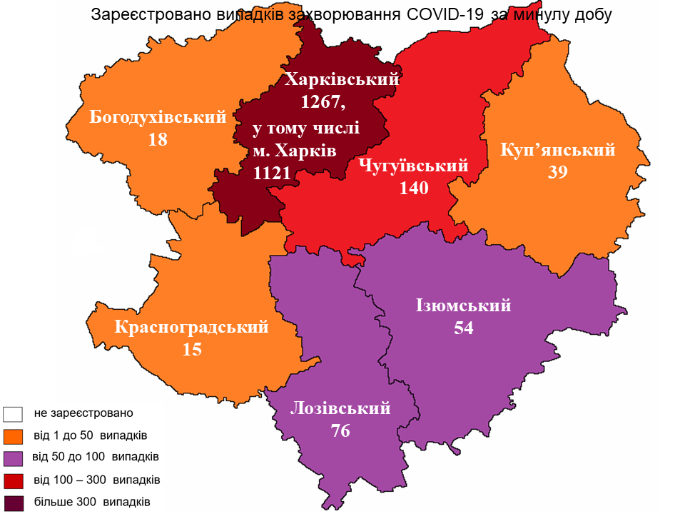Новые случаи заражения коронавирусом лабораторно зарегистрированы в Харьковской области на 7 февраля 2022 года.