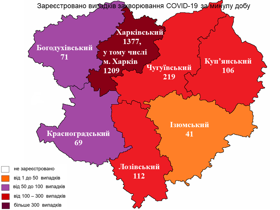 Новые случаи заражения коронавирусом лабораторно зарегистрированы в Харьковской области на 11 февраля 2022 года.