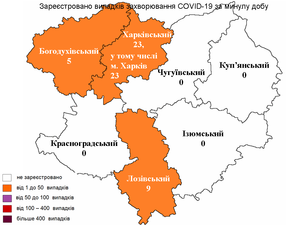 Новые случаи заражения коронавирусом лабораторно зарегистрированы в Харьковской области на 30 марта 2022 года