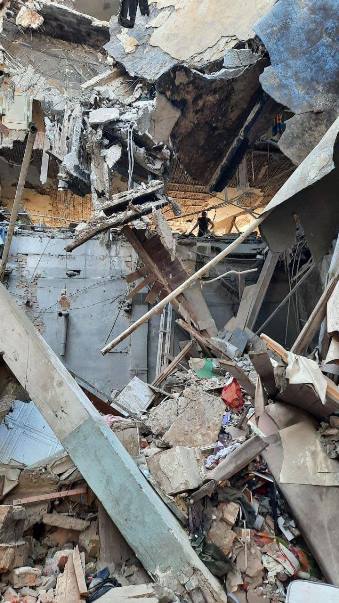 Новини Харкова: зруйнований ракетним ударом гуртожиток у Слобідському районі