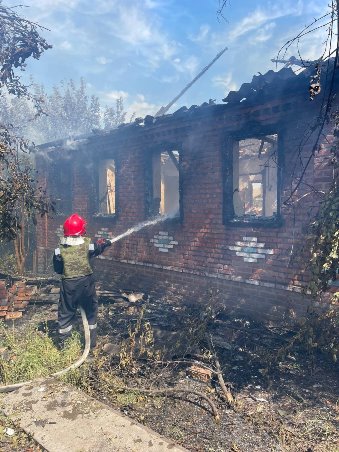 пожар в селе Лебяжье Чугуевского района