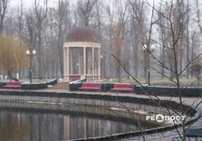 Засніжені квіти у Центральному парку Харкова (фото)