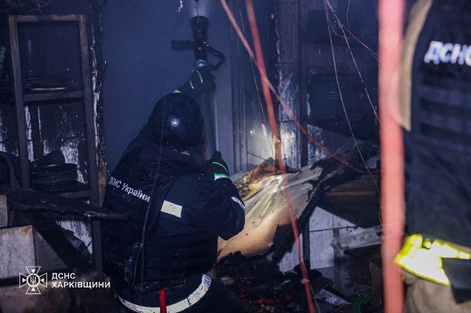 Нічна атака дронів у Харкові