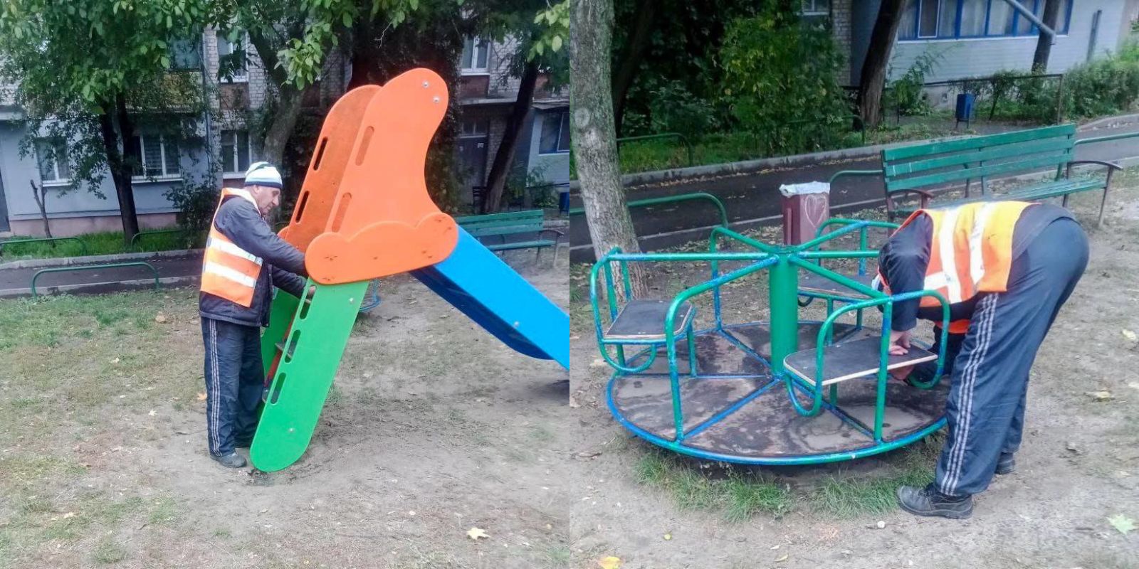 Комунальники відновили сотні елементів дитячих майданчиків Харкова (фото)