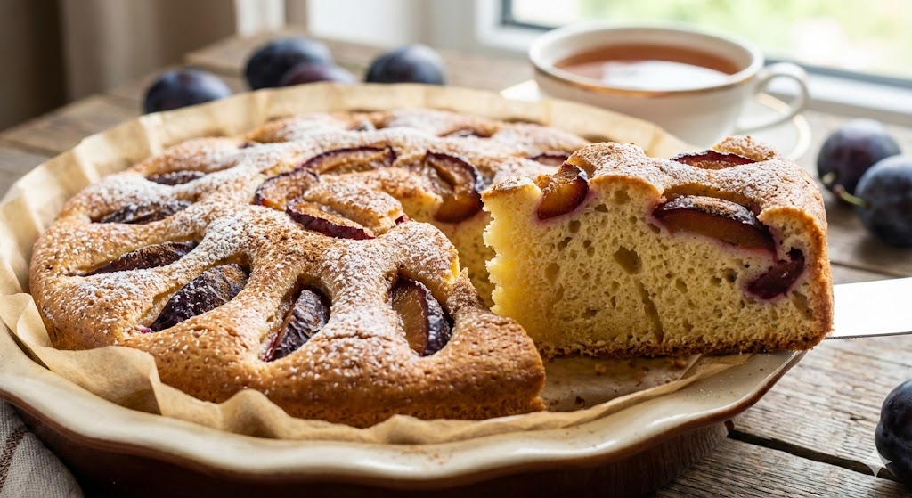 Ніжна сливова шарлотка: повітряний десерт без додавання яєць та молочних продуктів