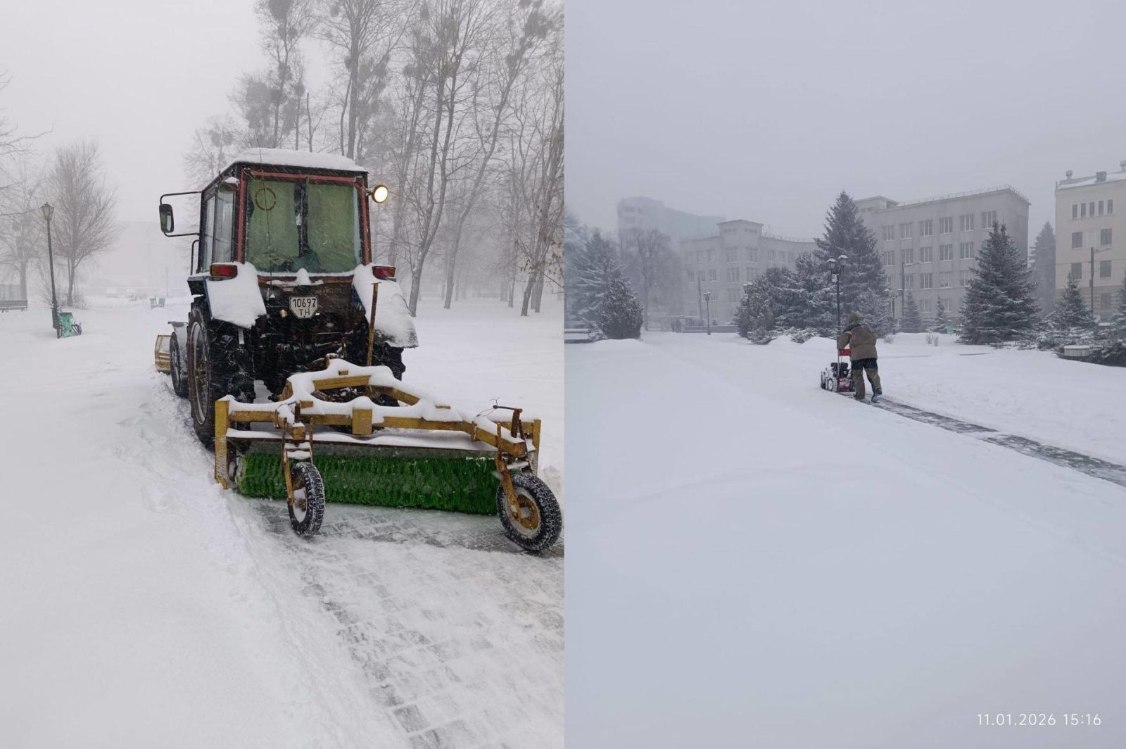 Комунальники прибирають вулиці Харкова від снігу