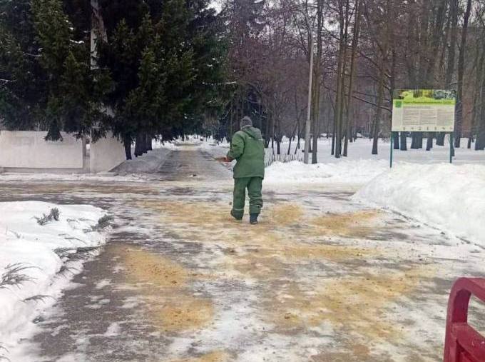 У Харкові комунальники прибирають сніг у парках та скверах