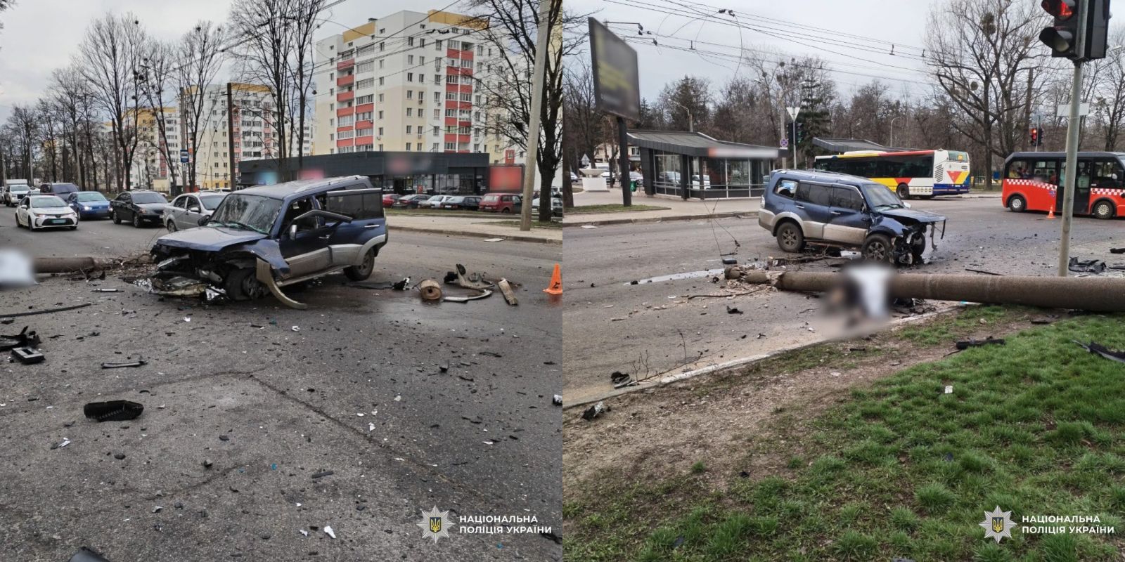 У смертельній ДТП позашляховиків на перехресті Харкова загинув водій, а четверо людей потрапили у лікарню
