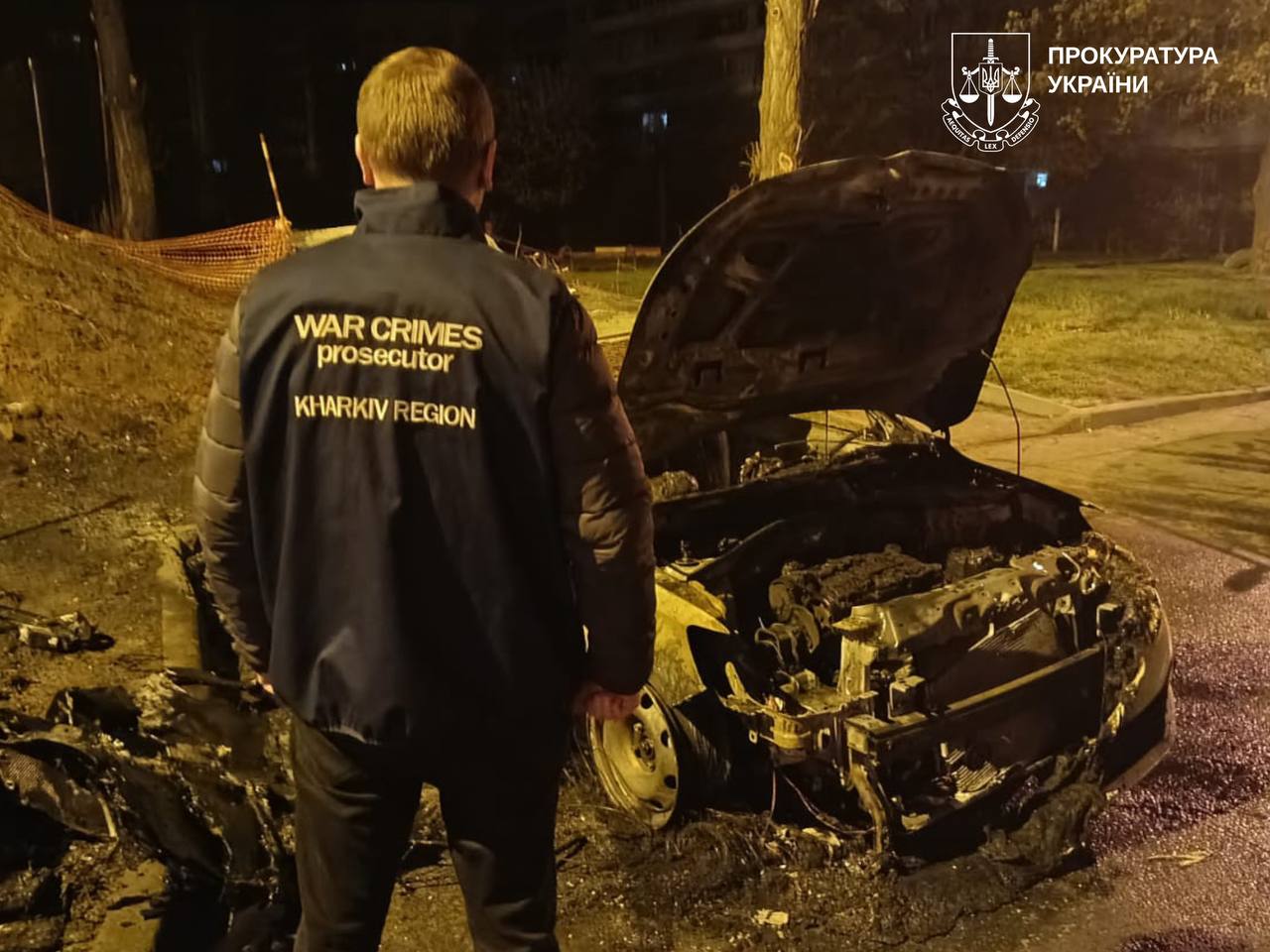 У прокуратурі показали кадри з місця ворожої атаки безпілотників по Харкову