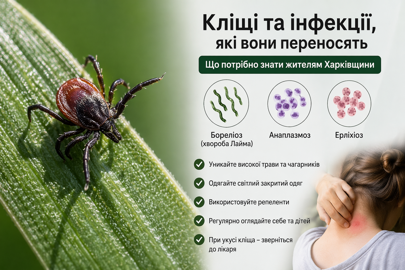Сезон кліщів на Харківщині: які інфекції становлять загрозу