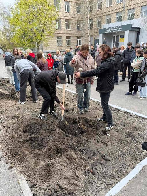 Новини Харкова: випускники висадили магнолії у ліцеї